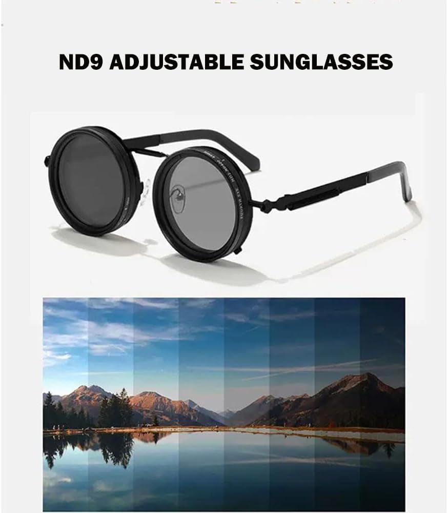Hand Made Nd-400 9 Gears round Polarized Adjustable Dimming Men Sunglasses Women Filter Diving Fishing