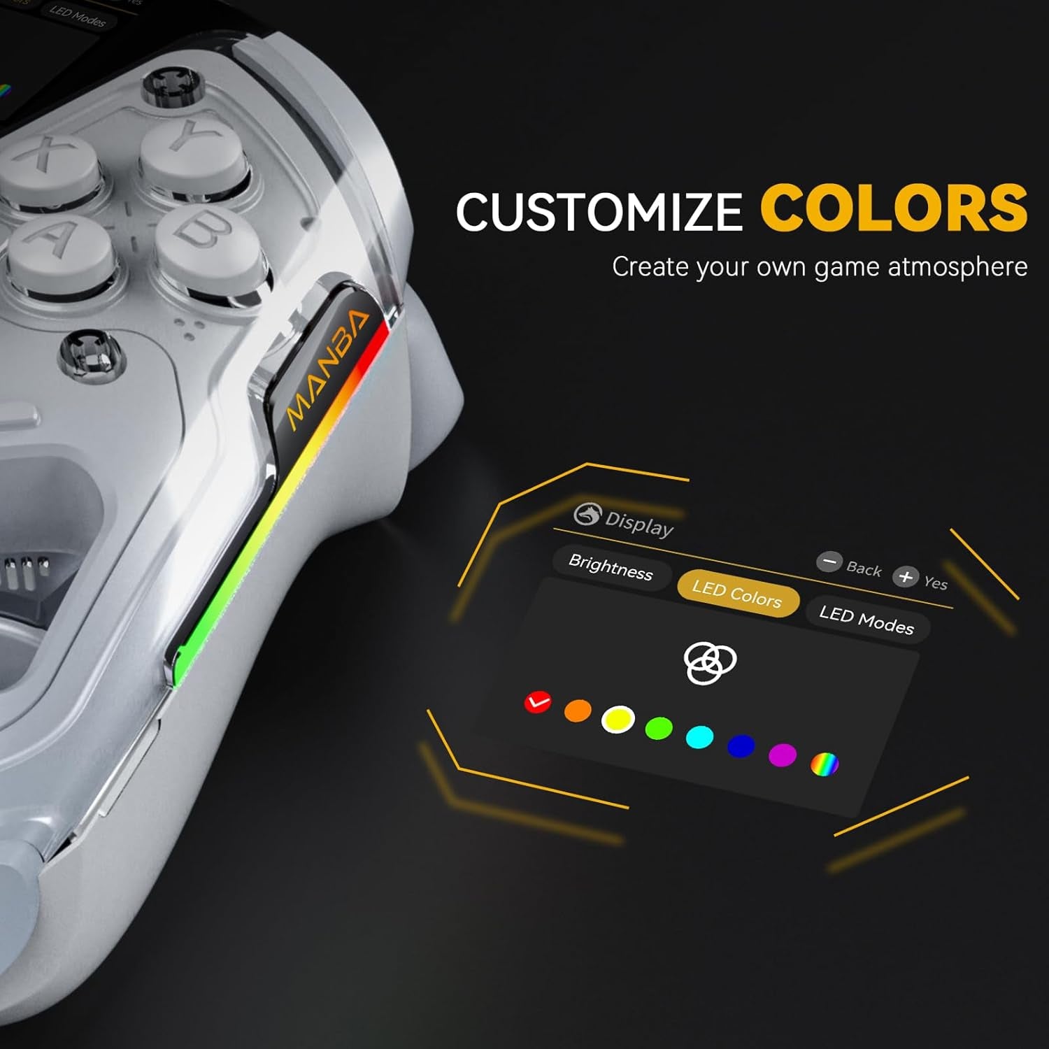 one Interactive Screen Wireless Gaming Controller for Pc/Switch/Switch 2/Ios/Android,Hall Effect Stick & Trigger,Rgb Lighting,Remappable Buttons,1800Mah with Charging Dock (White)