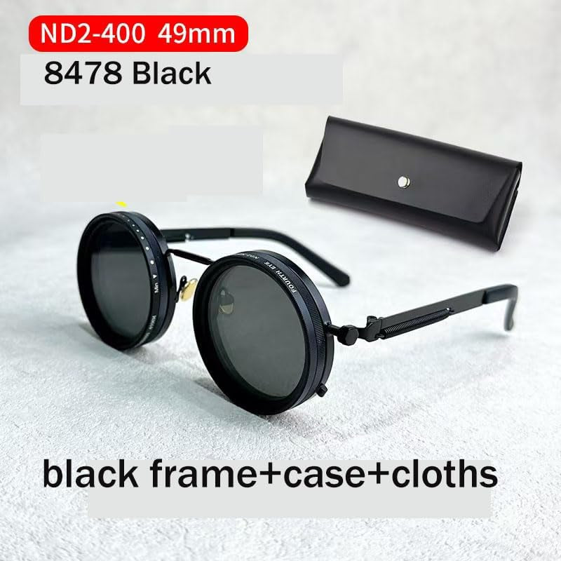 Hand Made Nd-400 9 Gears round Polarized Adjustable Dimming Men Sunglasses Women Filter Diving Fishing