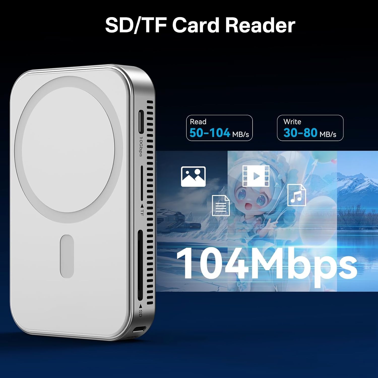 10Gbps Magnetic M.2 Nvme SSD Enclosure & USB C Docking Station with Cooling Fan for Iphone 17/16/15 Pro/Pro Max/Plus,Tool Free Installation,Support SSD Size 2230/2242/2260/2280 B+M M-Key