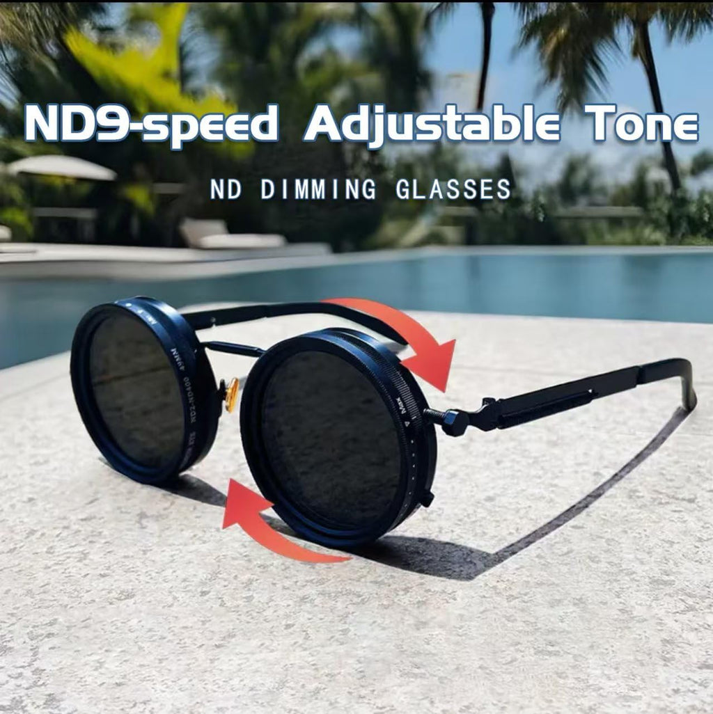 Hand Made Nd-400 9 Gears round Polarized Adjustable Dimming Men Sunglasses Women Filter Diving Fishing