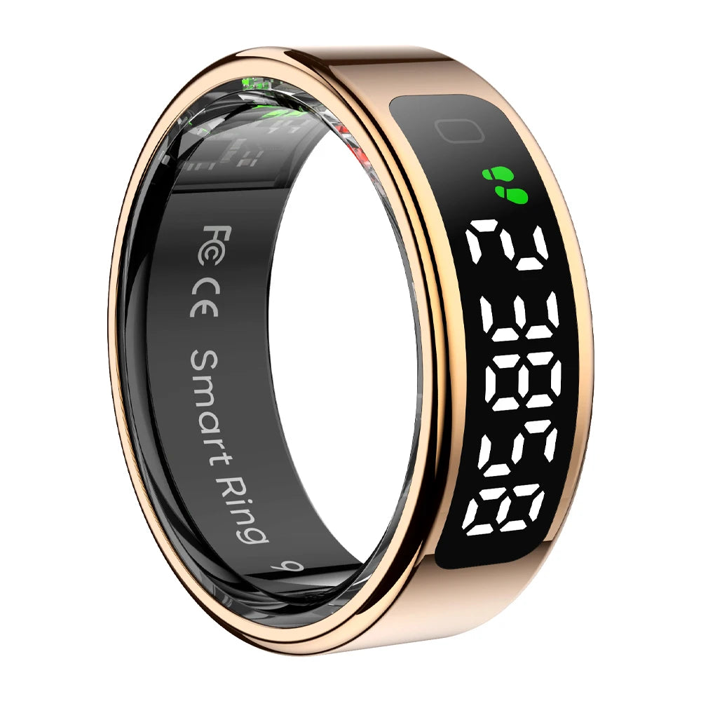 2025  R12 Smart Ring with Display Screen and Touch, Wireless Charging, Health Manager, 5 ATM Waterproof for Men Women