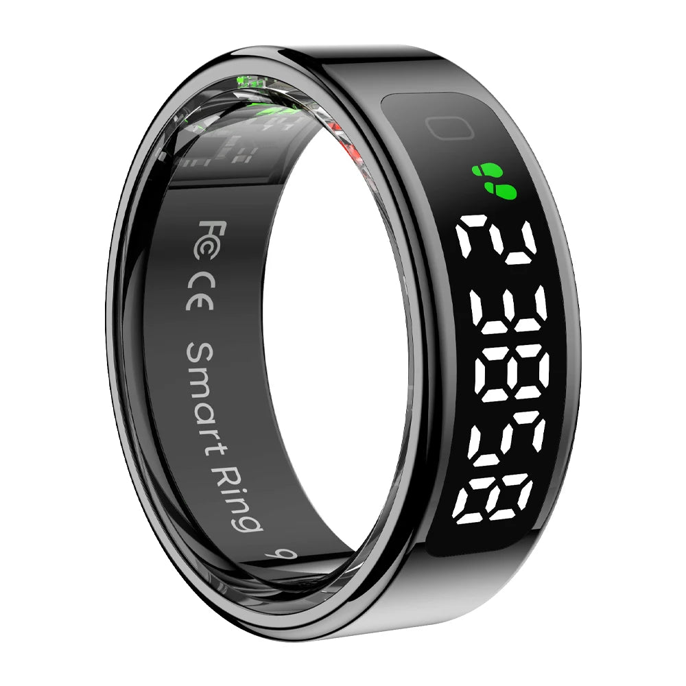 2025  R12 Smart Ring with Display Screen and Touch, Wireless Charging, Health Manager, 5 ATM Waterproof for Men Women